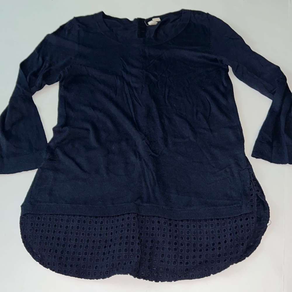 Moth Navy Blue Crew Neck Sweater